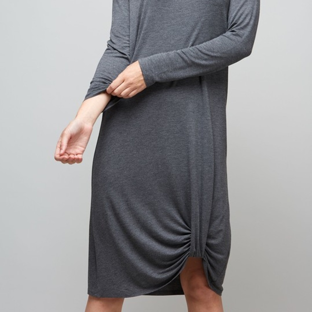 Relaxed Twisty Grey Dress